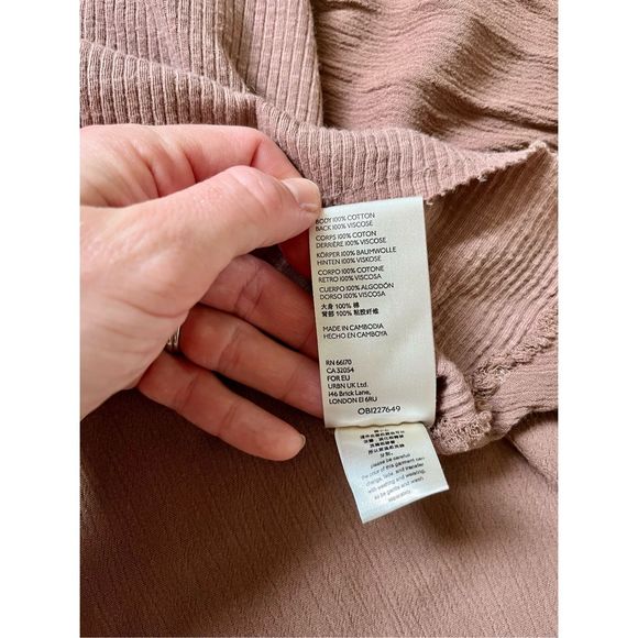 Free People We the Free Special Tee Medium Choco Latte Thermal Boho Oversized - Picture 13 of 13